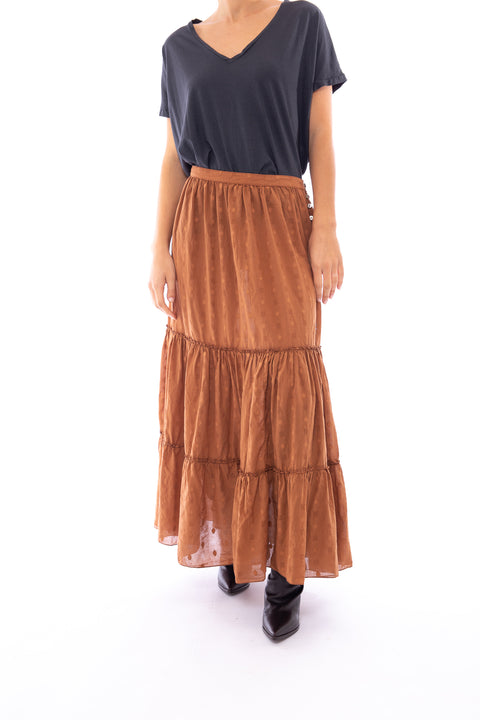 EXUMA - Embroidered ruffle skirt in cotton voile - Local Apparel