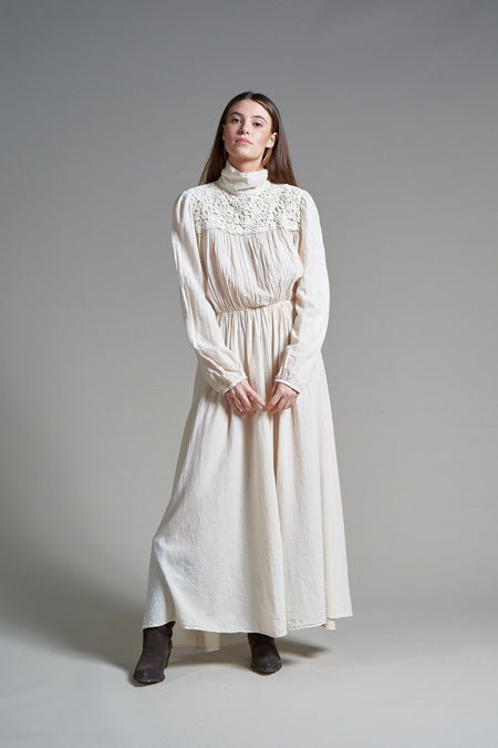 GINEVRA - Long dress turtle neck in warm cotton - Local Apparel