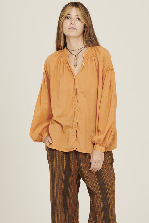 MIRIAM - Blusa oversize in cotone organico, colore arancione