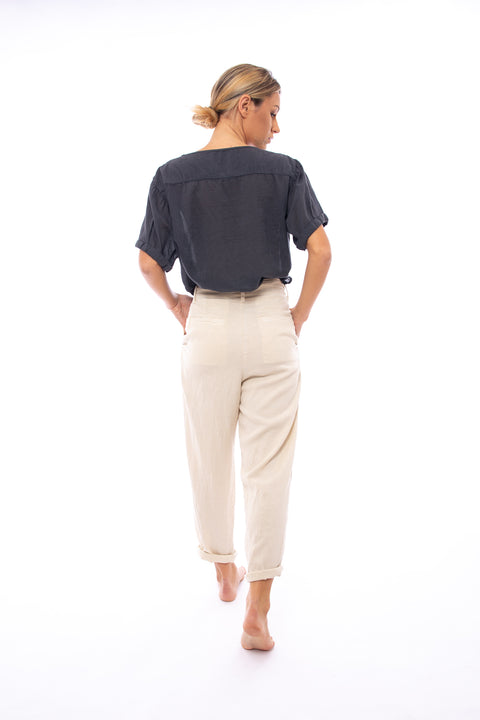 PETRA - Linen blend pegged pants - Local Apparel