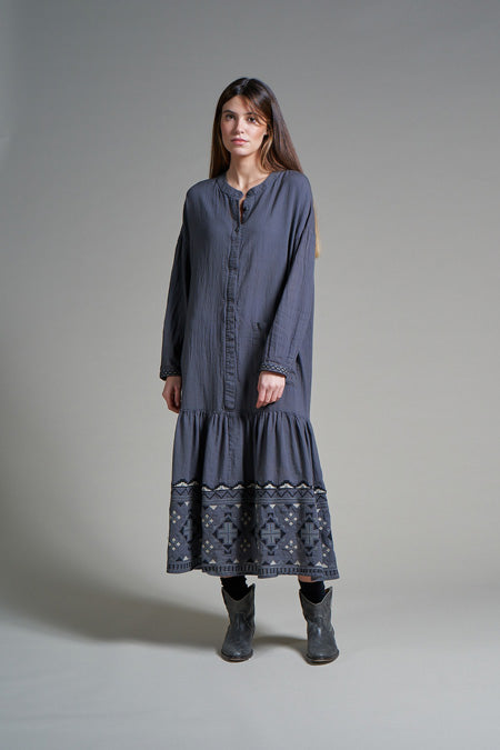 ELENA - Dress medium lenght in warm cotton - Local Apparel