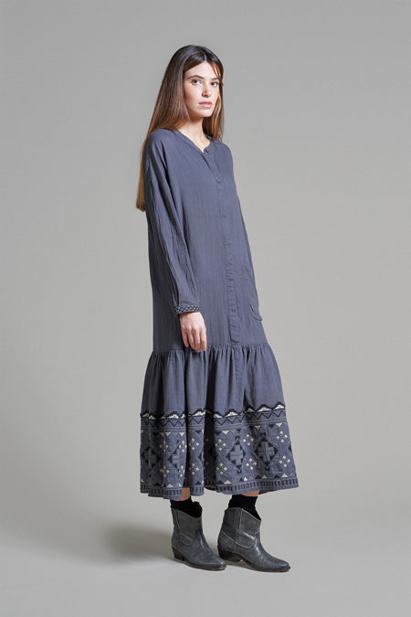 ELENA - Dress medium lenght in warm cotton - Local Apparel