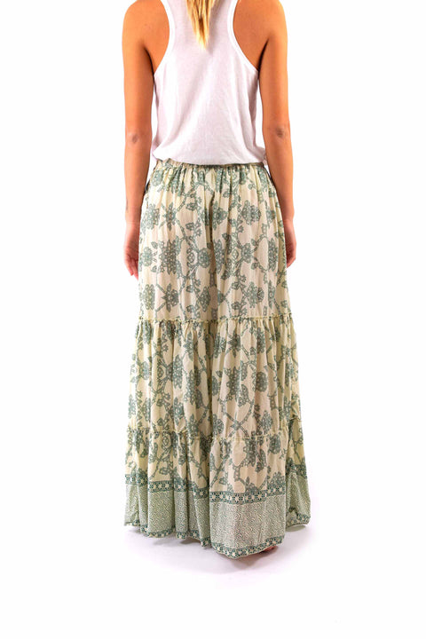 EXUMA - Floral print gipsy ruffled skirt in organic cotton - Local Apparel