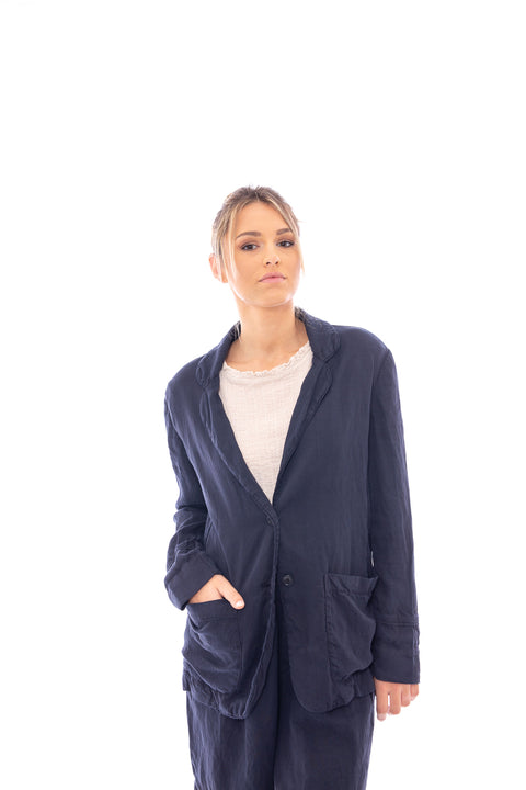 FRANCESCA - Oversized sigle breasted blazer in lyocell linen - Local Apparel