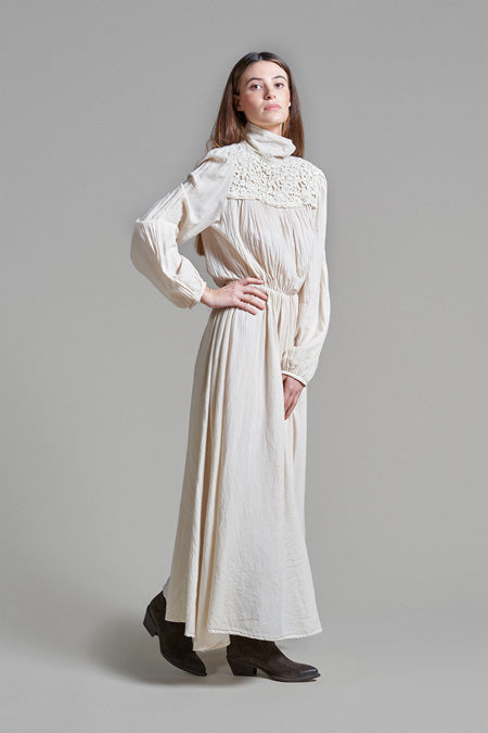 GINEVRA - Long dress turtle neck in warm cotton - Local Apparel