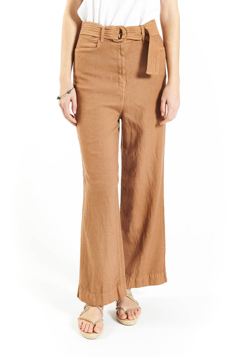 SARITA - Linen blend belted pants - Local Apparel